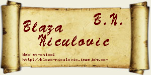 Blaža Niculović vizit kartica